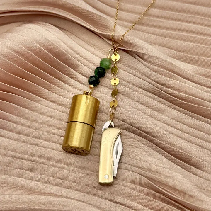 Rebel Kit Necklace-Emerald Beads
