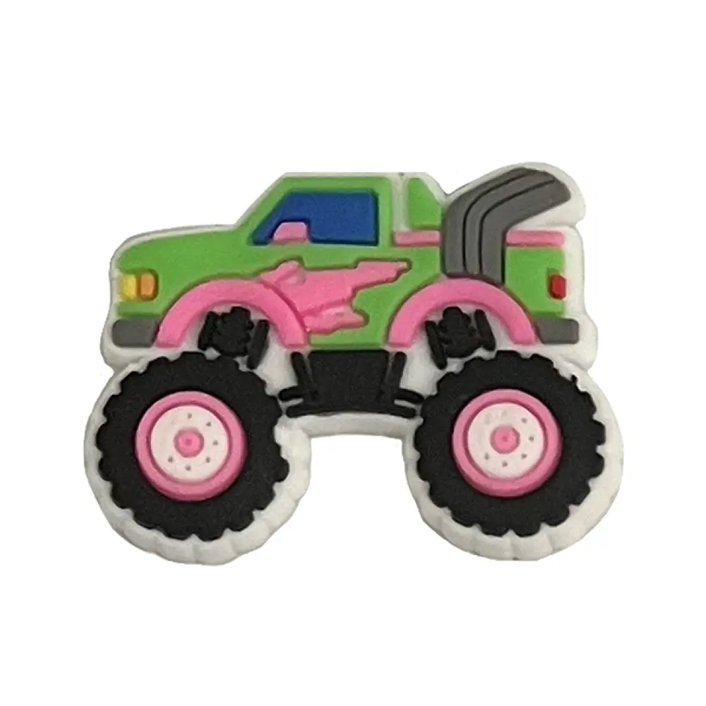 Green & Pink Monster Truck Charm - 2 Pack