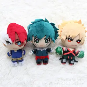 Anime Midoriya Izuku Bakugou Katsuki Todoroki Shoto Plush Keychain Figure Cosplay Cartoon Accessories Props