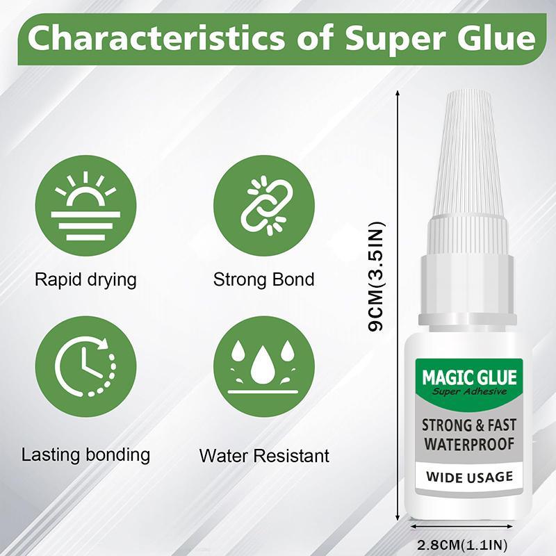 4PCS Magic Glue Shoe Glue New Super Glue Clear, StrongAdhesive,Fast Drying Cyanoacrylate Glue forWood,Rubber,Leather, Plastic, Metal, Rhinestone Jewelry,DIY Crafts