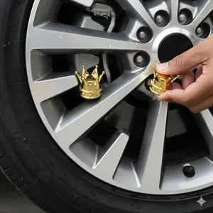 Upgrade Your Ride with Crown Design Tire Valve Caps – Durable, Eco-Friendly Anti-Oxidation for Cars, Trucks, Bikes. Enhances Safety & Style for Outdoor, City Commute, and Festive Cycling. Protective Dust-Proof Accessory.