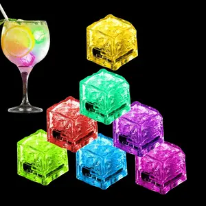 24 count Light up Ice Cubes - LED Color Changing, light up ice cubes for drinks  ,Flashing  for Parties, Bath & Celebrations for Club Bar Party Wedding Decor, Lights, Drink Decor