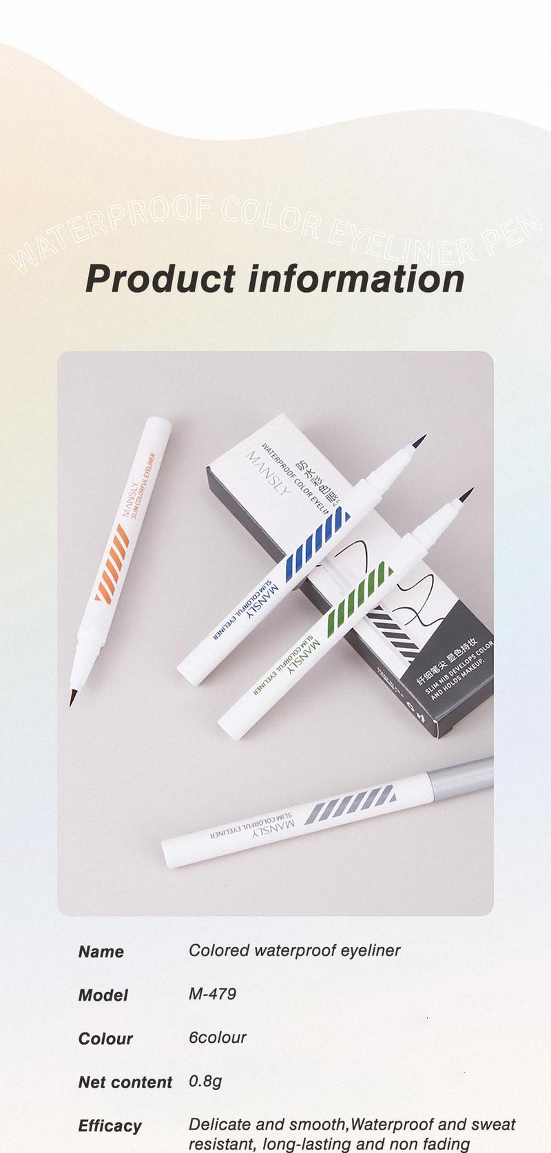 MANSLY Slim Colorful Liquid Eyeliner Pen Waterproof & Smudge-Proof Ultra-Fine Precision Tip for Defined Lines Long-Lasting All-Day Wear Eye Makeup Matte Eyeliner Set Buy 1 Take 1 al teyeliner MANSLY Slim Colorful Liquid Eyeliner Pen Waterproof & Smudge-Proof Ultra-Fine Precision Tip for Defined Lines Long-Lasting All-Day Wear Eye Makeup Matte Eyeliner Set Buy 1 Take 1 al teyeliner