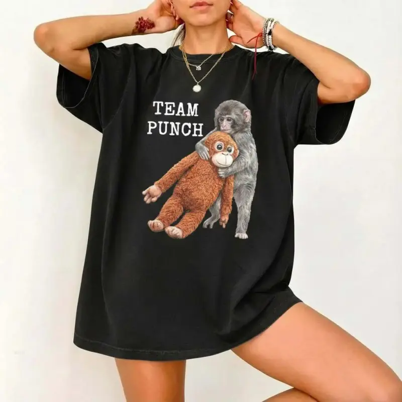 Baby Monkey Graphic T-Shirt - Casual Round Neck Sports & Outdoor Streetwear Clothes Top
