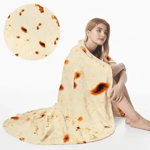 Tortilla Pattern Double Sided Blanket, 1 Count Soft Warm Throw Blanket, Novelty Gift for Home Office, Portable Lightweight Blanket for Bedroom