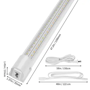 VEVOR 10 Pack LED Shop Light, 4 FT, 40W Linkable Shop Light Fixture, 6500 LM Ceiling Lights 59 in Power Cords with ON/OFF Switch 48 in Connector Cables, for Garage Warehouse Home Workkshop and Office