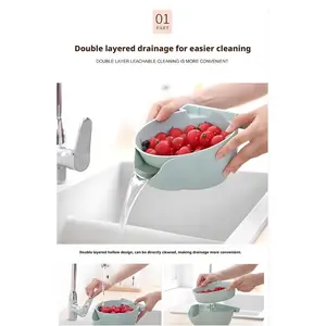 Drainable Pistachio Bowl, Double-Layer Fruit and Nut Storage Container, BPA-Free, Multifunctional Snack Bowl with Drainage Function, Creative Lazy Person's Plate meal prep container oat stackable Double Layer Bamboo Bread Box clear food reusable vegetable