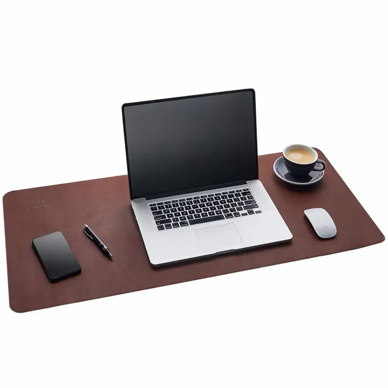 Gallaway Leather Desk Mat XXL Mouse Pad 91.5 x 43 cm Non-Slip Desk Cover Dark Brown Desk Accessories for Office