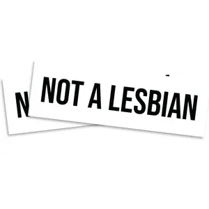 Not a Lesbian Magnet - White Funny Lesbian Joke Subaru Meme - 2 Pack Magnets - 10 Inch Bumper - Car Truck Locker Toolbox Metal Surface Gift - EPLM0121