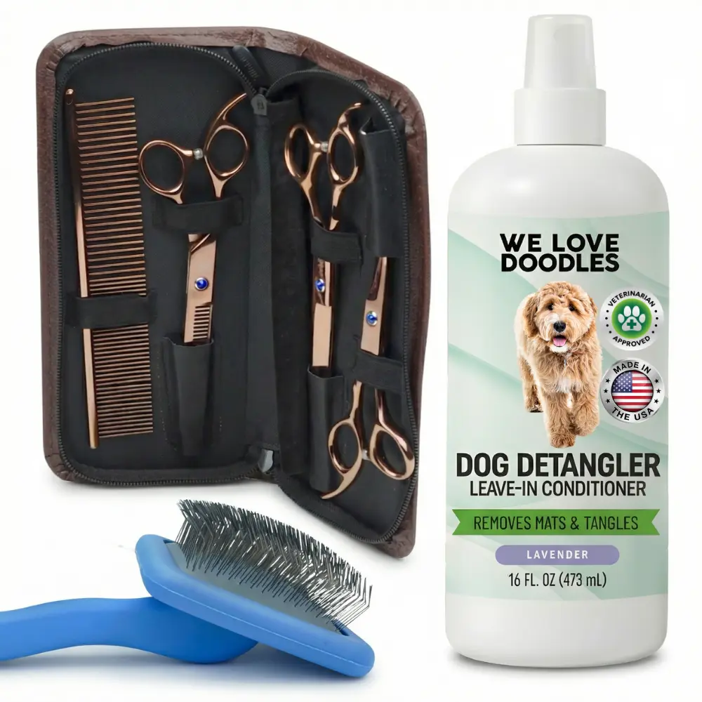 At Home Grooming Pack – Brush, Scissors and Detangler