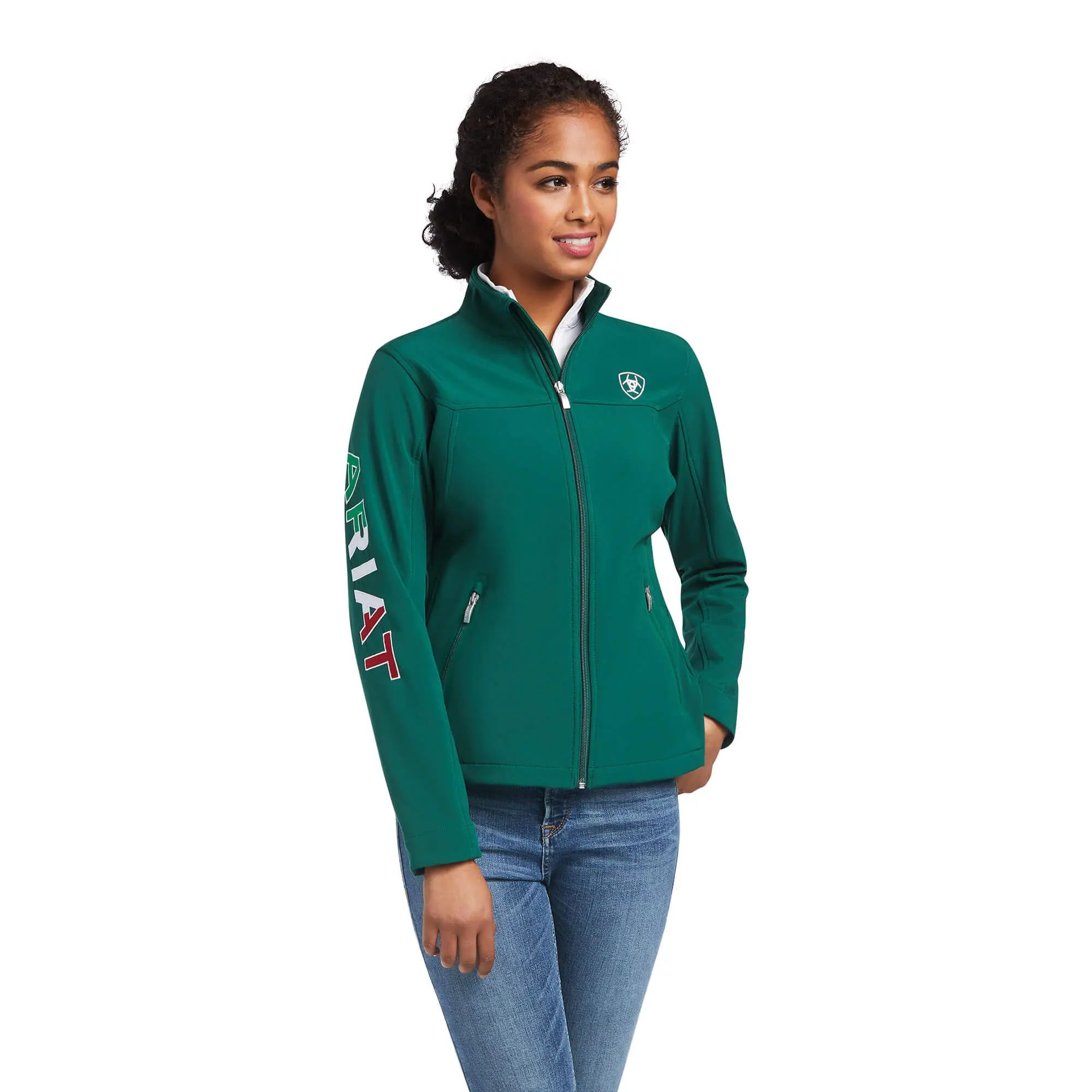 Women's Ariat Classic Team Softshell Green MEXICO Jacket