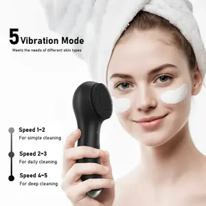 Face Scrubber Facial Cleansing Brush: 2 in 1 Spin and Vibration Patented Tech, Silicone Electric Exfoliator Scrubber with Automatic Foaming, Waterproof Face Cleanser Brush for Men and Women