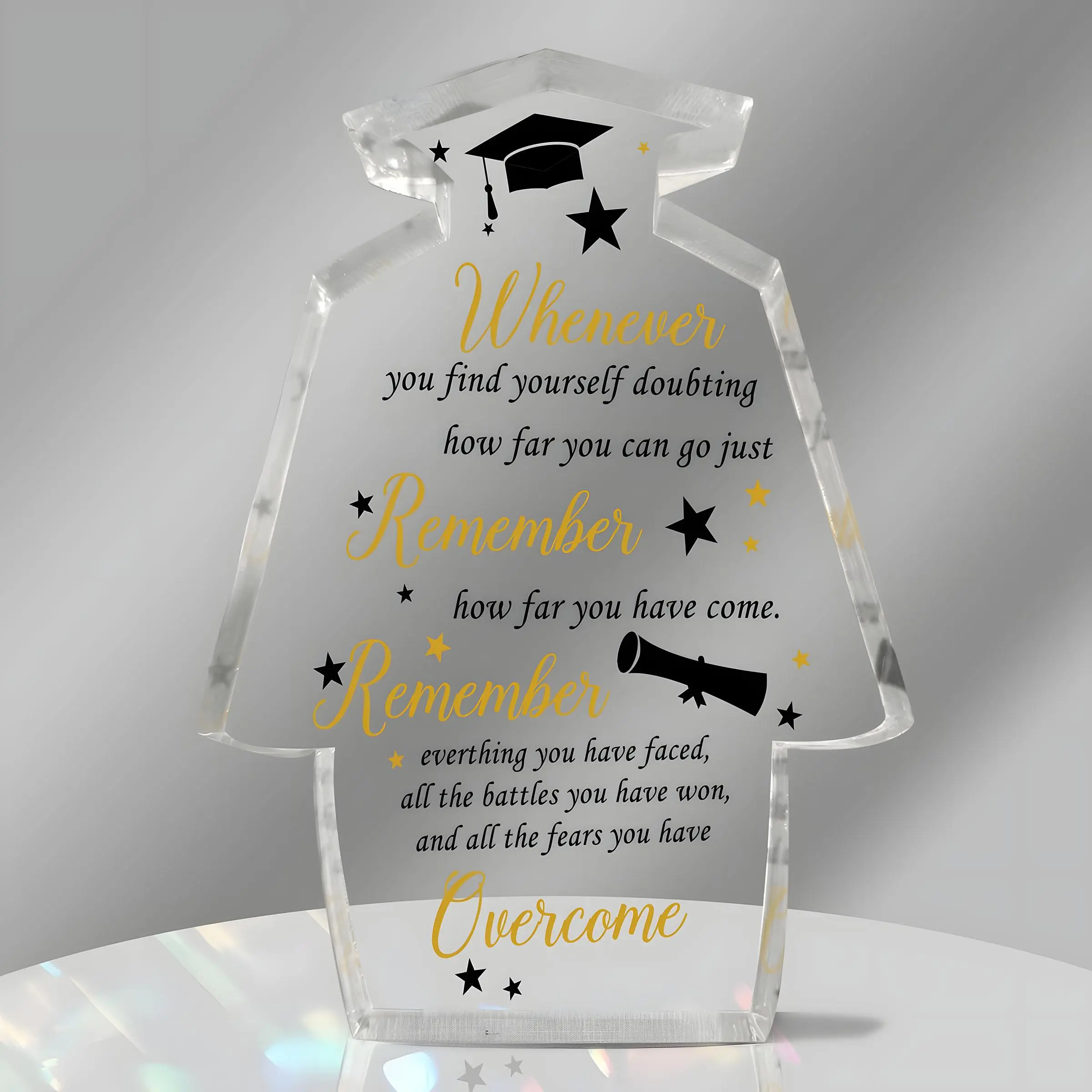 Graduation Gift, Clear Acrylic Ornament, Acrylic Plaque Sign, Acrylic Signage Plaque, Graduation Gift for Classmate, Friend, Teacher, Graduation Decoration, Acrylic Desktop Decoration, Home Decor, Gift Ideas, Signs, Home Office Decoration
