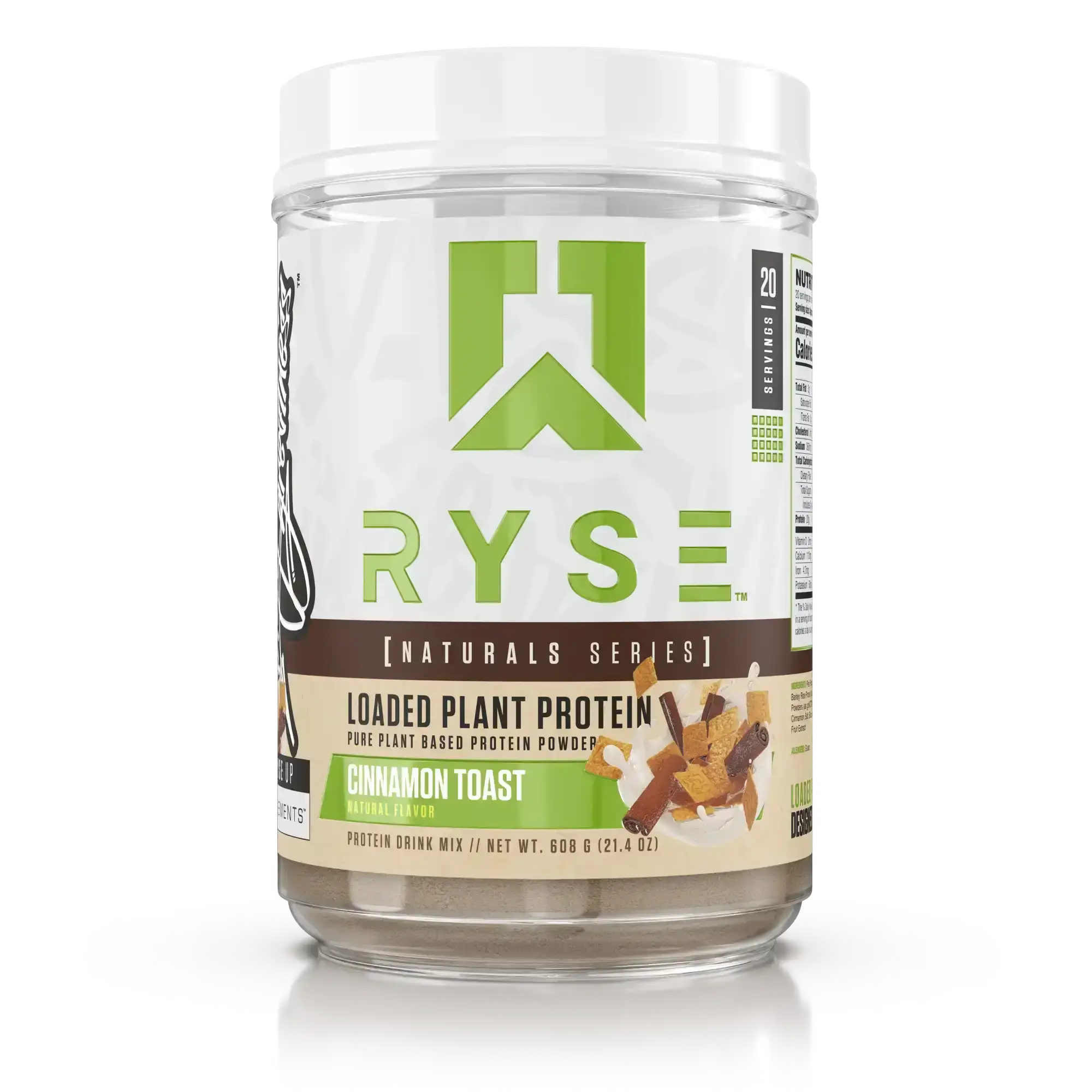 RYSE Loaded Plant Protein - 20g of Natural Vegan Plant-Based Protein Powder from Pea, Chickpea & Barley Rice - Surgar-Free - 20 Servings