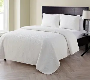 VCNY Home Caroline Embossed Floral Quilt Set, King