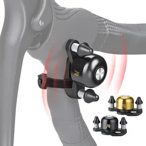 Road Bike Bell Compatible with Mountain & Commuter Bikes, 100db Clear Sound, Copper Alloy Handlebar Bell, Dual Bell Hammer Design, Bike Accessories, Cycling