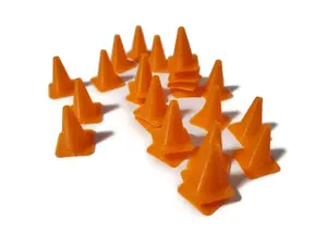 Miniature Stackable Traffic Cones Road Warning Barriers (24pc) 1/64 scale