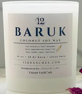 Baruk Luxury Candle - Coconut Soy Wax | Sweet Fruit Strawberry Kiwi | Clean Burn | Hand Poured | 10 oz / 16 oz