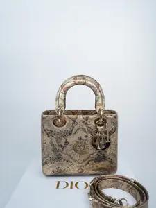 Pre-owned Dior calfskin Crossbody Bags Christian Toile de Jouy Soleil Small Lady Dior