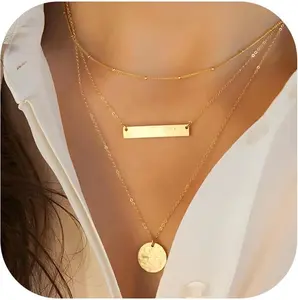 Layered Necklaces for Women Gold Necklace Pendant Layering Necklaces for Women Stack Dainty Necklace Gold Jewelry Set