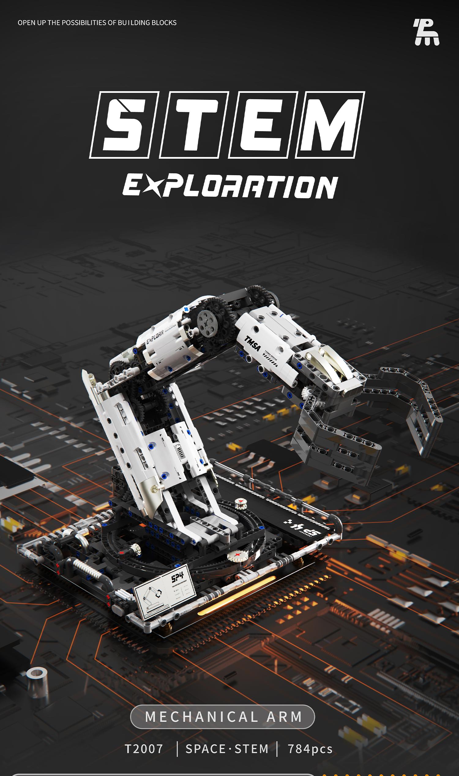 STEM Technic RC Robotic Arm Building Blocks Set 1029Pcs, 8-Channel Remote Control DIY Toy, Spring Easter Holiday Present for Children 8-14 & Adults