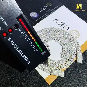 Real gold plated 8mm cuban link chains hip hop jewelry 925 silver moissanite cuban necklaces&bracelets