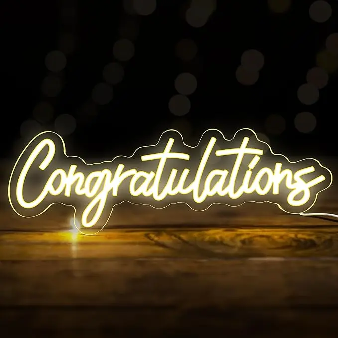 Congratulations NeoCongratulations LED Sign for Backdrop, Graduation Decorations Class Of 2024 | Graduation Party Decorations 2024