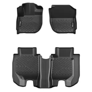 TPE Car Floor Mats for 2016-2022 Auto brand HR-V - All-Weather, Waterproof, Anti-Slip Black Liners - Front and 2nd Row Full Coverage