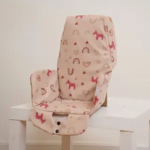 High Chair Cover, Waterproof and Stain Resistant, Easy to Clean, Ocean Style Unicorn Pattern, PU Material, Kids Chair Seat Protector, Removable Washable Slipcover