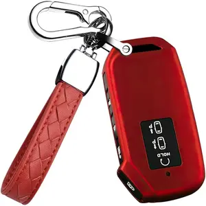 7 Button Key Fob Cover for Kia EV6 K5 Seltos Carnival Seven-Key Dl3 Mq4 Accessories with Keychain Key Case Cover for Kia Smart Remote Auto Key-Red