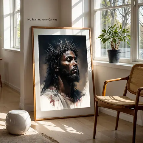 Jesus Pattern Painting Smooth Print Design without Frame, Unframed Art Print, 1 Count Artistic Wall Art, Art Work for Wall Decor, Wall Decor for Home Living Room Bedroom, Ideal Gift for Friends, Poster Decoration