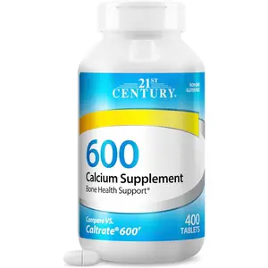 Calcium 600 mg Supplement 400 Tablets Vegan Friendly Bone Strength Calcium Carbonate for Bone Density Joint Support and Teeth Health Non GMO Gluten Free No Artificial Flavors Suitable for Men and Women