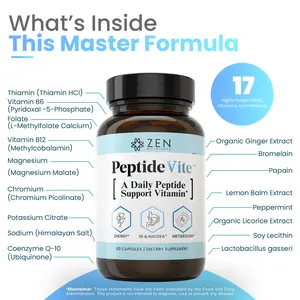 PeptideVite #1 Daily Peptide Support Vitamin for Nausea, Fatigue, and Support Supplement Dietary Edible