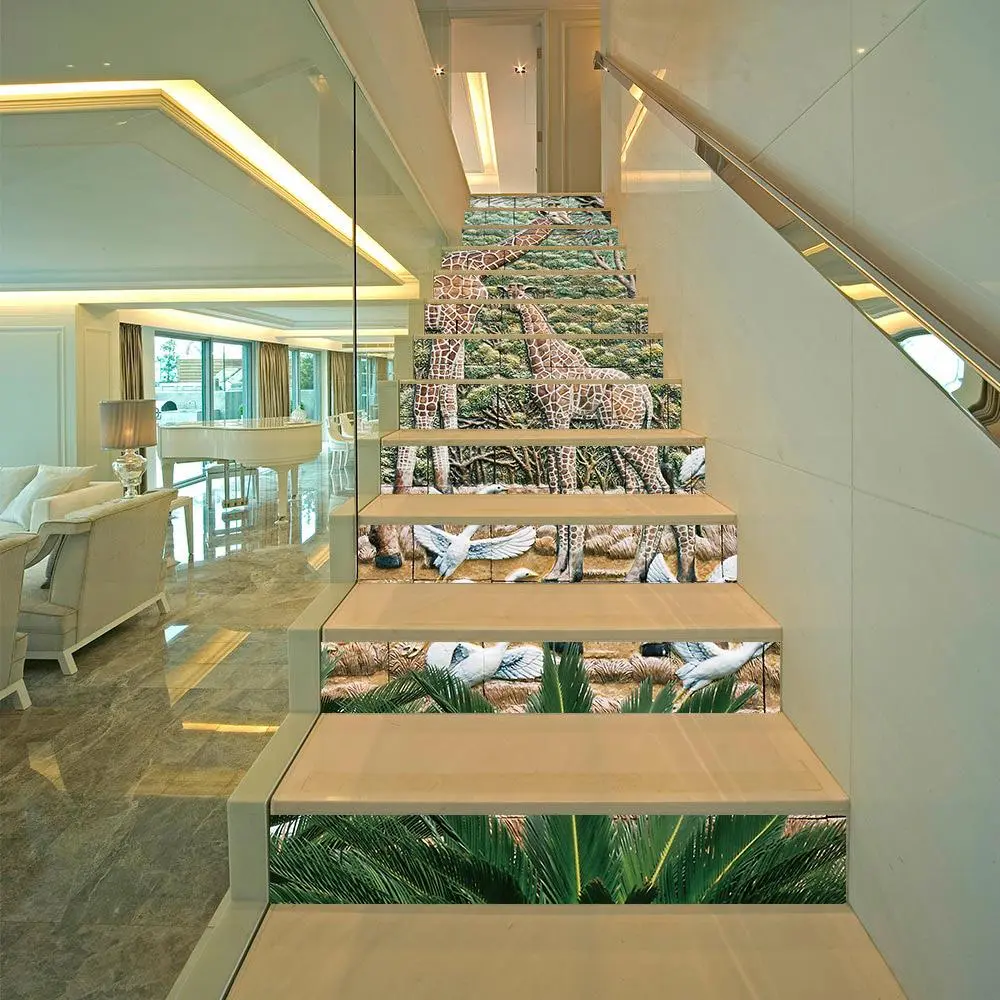 Stair sticker, tile sticker, Peel and paste stair sticker vinyl strip sticker sticker sticker waterproof removable wall sticker 100cm * 18cm * 13pcs/1 set
