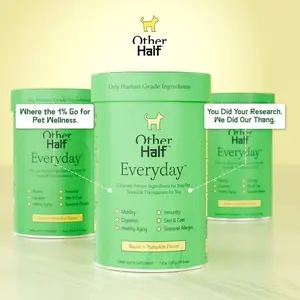 Other Half Everyday Clean Dog Multivitamin Supplement 45 Active Ingredients for Hip Joint Gut Immune Skin Allergy Support Bacon Pumpkin Flavor 60 Scoops All Seasons