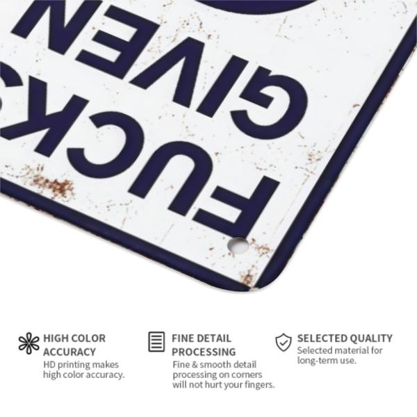 Funny Garage 0 Fucks Given 12 x 8 Inches Vintage Metal Tin Signs Parody Speed Limit Accessories Funny Office