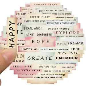 Quote Stickers, Inspiring Quotes Positive Stickers 50Pcs Daily Motivation Motivational Waterproof Stickers for Water Bottle Laptops Computers Vision Board for Women Adults Students Teachers Teens Positive Quotes Inspirational Stickers