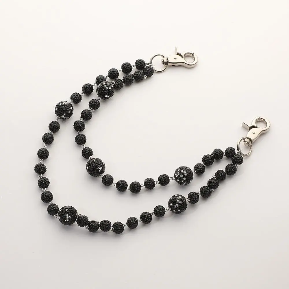 Black Drill Ball High-End Hip-Hop Pants Chains, Retro Double Layer Pants Chain Retro Hip Hop Trendy Versatile Waist Chain Valentine's Day, Birthday, Holiday Gifts