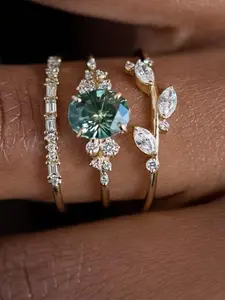 Elegant Flower Design Ring Set, Fashion Accessories for Women & Girls, Trendy All-match & Exquisite Jewelry for Birthday Gift