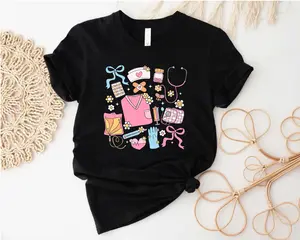 Nurse Shirt, Registered Nurse Tee, Nursing T-Shirt, RN, LPN, NP, Groovy, Retro, Coquette, Whimsical, Graduation, Nurse Gift Fit Top