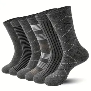 6 Pairs Unisex Socks - Breathable Sweat-absorbing Warm Geometric Pattern Socks Seamless Comfortable, Machine Washable, Breathable Soles Tubesocks
