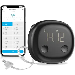 Smart Body Tape Measure,Rechargeable Body Measuring Tape with Fitdays APP,Accurate Retractable Digital Body Measurement Device Tool for ,,Fitness,Locking,60in/150cm