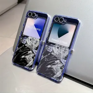Animes K-Kaisen J-Jujutsus phone case is suitable for Samsung Galaxy Zflip 7 Zflip p5 Zflip 6 Z Flip 7 Flip 5 Flip 6 anti drop transparent soft back cover