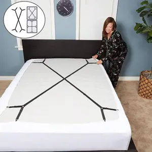 Bed Sheet Holder Strap, Bed Sheet Straps, 2 Counts Adjustable Bed Sheet Fastener, Bedding Accessories for Home Bedroom Hotel Dormitory
