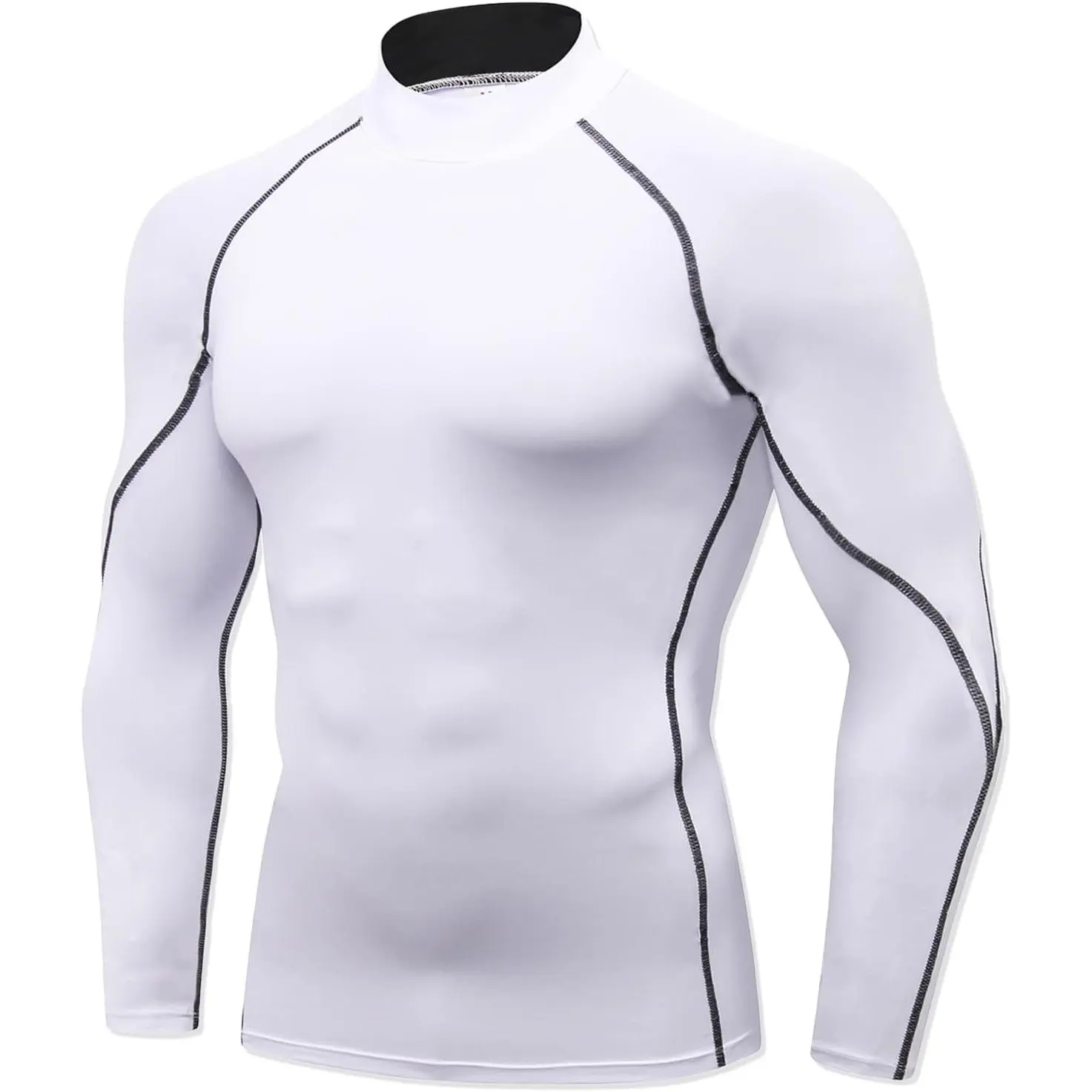 Men's Compression Long Sleeve Shirts Cool Dry Turtleneck  Undershirts Mock Workout Running Gym T-Shirts Tops