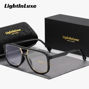 LightInLuxe Unisex Fashion functional Full Frame Plano Glasses Outdoor Casual Square Frame Anti-Blue Light Plano Glasses