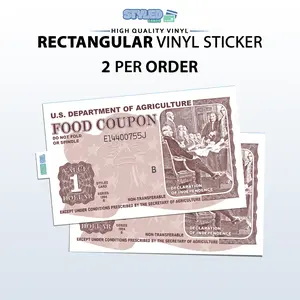 1 food stamp coupon rectangle vinyl sticker