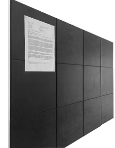 Black Cork Board Alternative 47"x35" | Felt Wall Tiles (12-Pack) | Aesthetic Felt Bulletin Board for Office, Home & Classroom | Large Cork Boards for Walls Pinboard Dartboard Wall Protector