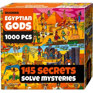 QUOKKA 1000 Piece Puzzle for Adults Egyptian Gods – Adult Puzzles with Secret Tasks & Immersive Audio Story of Ancient Myths and Legends