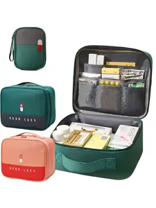 2-Piece Large Capacity Portable Medicine Storage Bag, Multi-Layer Travel Emergency Kit, Outdoor Camping Home Essential Organizer, Travel Safety Kit, Travel Friendly Kit